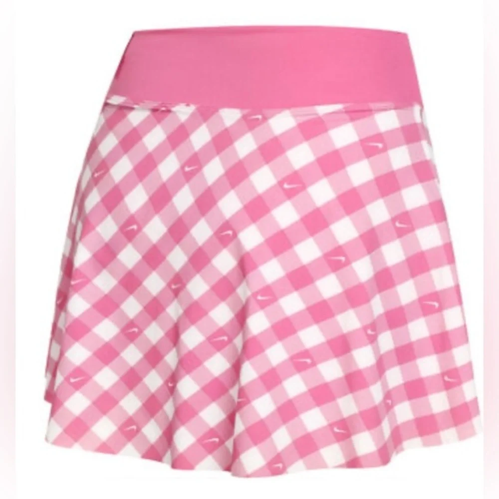 Nike Dri-Fit Club checkered Pink White Printed tennis Skirt skort size small new